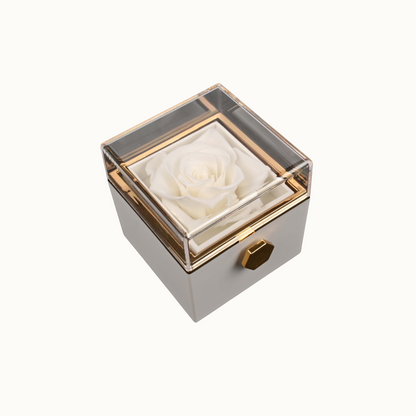 Écrin Rose Éternelle & Collier Gravé