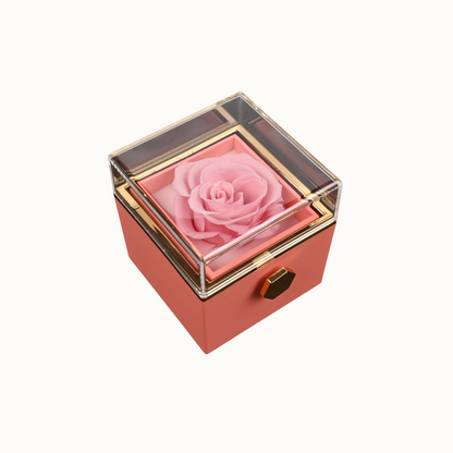 Écrin Rose Éternelle & Collier Gravé